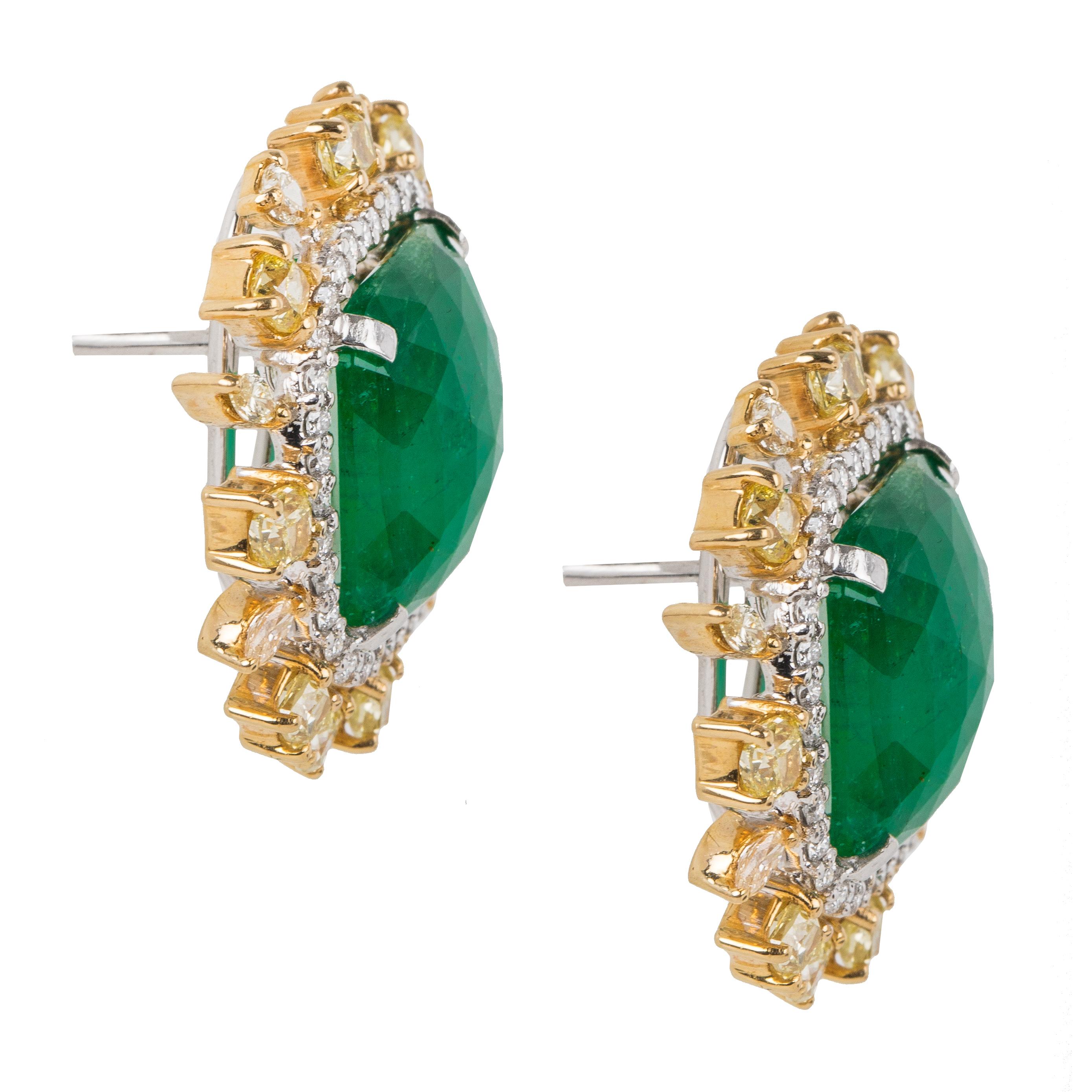 Crisscut Emerald Checkerboard Earring