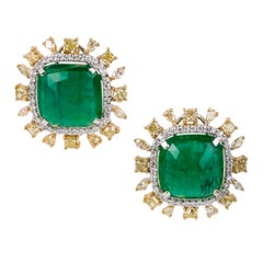 Emerald Checkerboard Earring