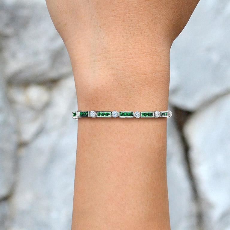 Emerald Clip-On Earrings & Alternate Triple Emerald Bracelet 6
