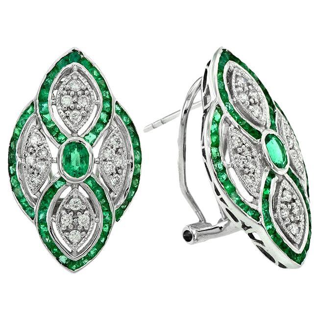 Emerald Clip-On Earrings & Alternate Triple Emerald Bracelet
