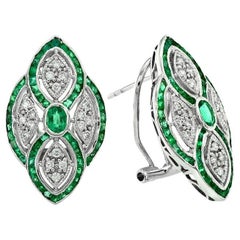 Emerald Clip-On Earrings & Alternate Triple Emerald Bracelet