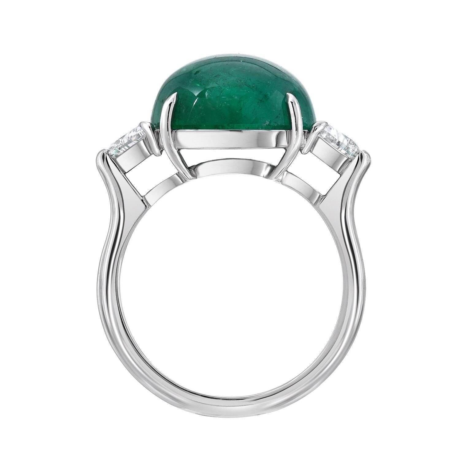 Women's Emerald Colombia Diamond Platinum Ring