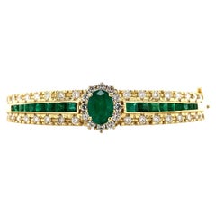 Emerald Colombian & Diamond 3.45ct T.W. Estate Bracelet 