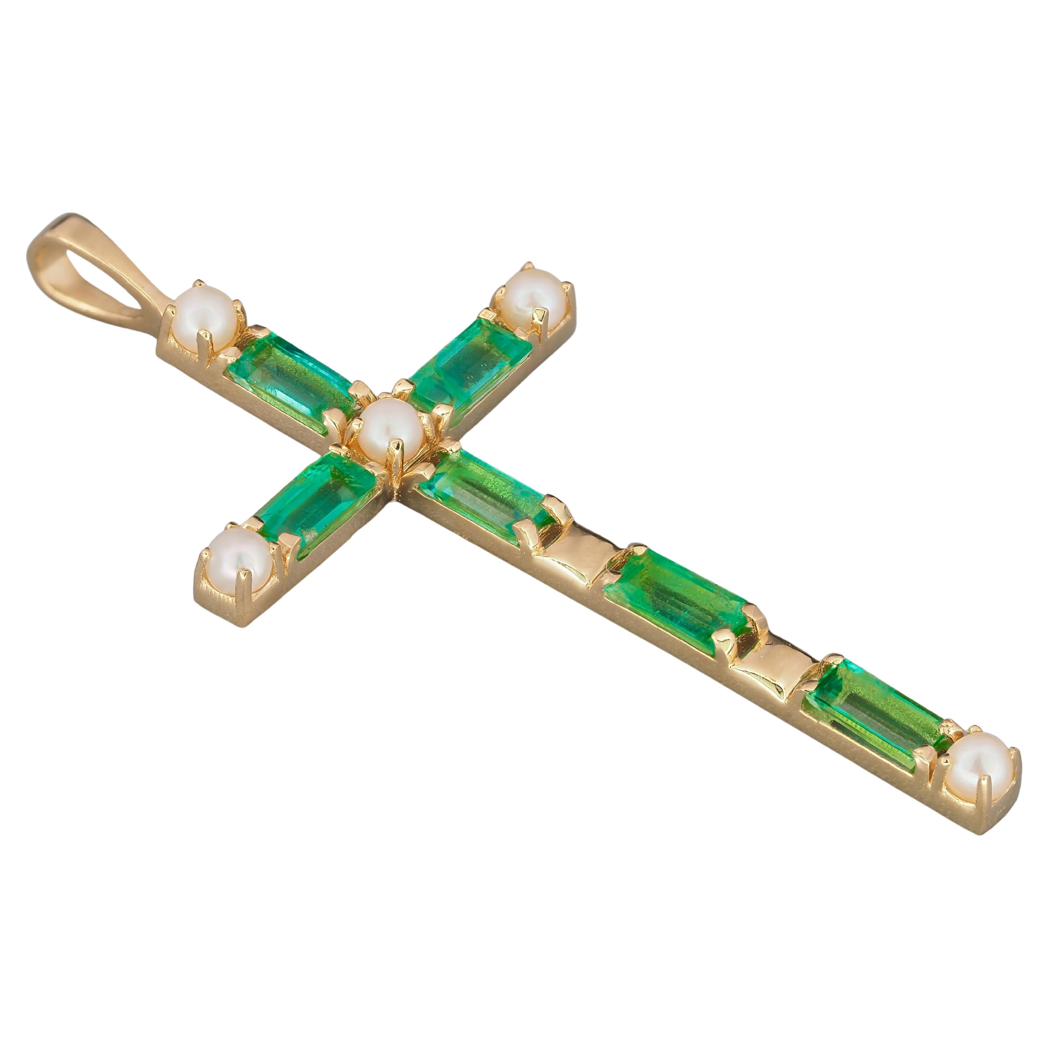 Emerald Cross Necklaces 135 For Sale on 1stDibs emerald cross