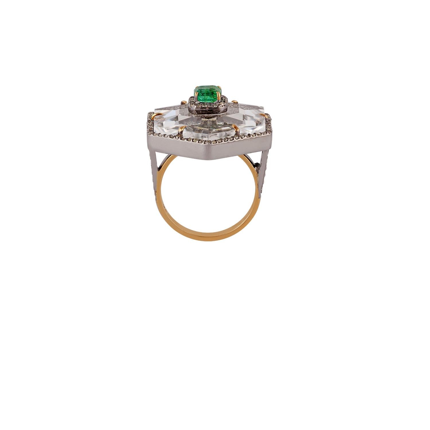 Emerald - 0.62 Carat
Crystal - 13.97 Carats
Diamond - 1.73 Carats
Gold - 2.31 Grams
Silver - 6.41 Grams