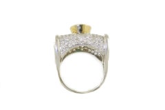Emerald Diamonds White and Yellow Gold Cocktail Ring