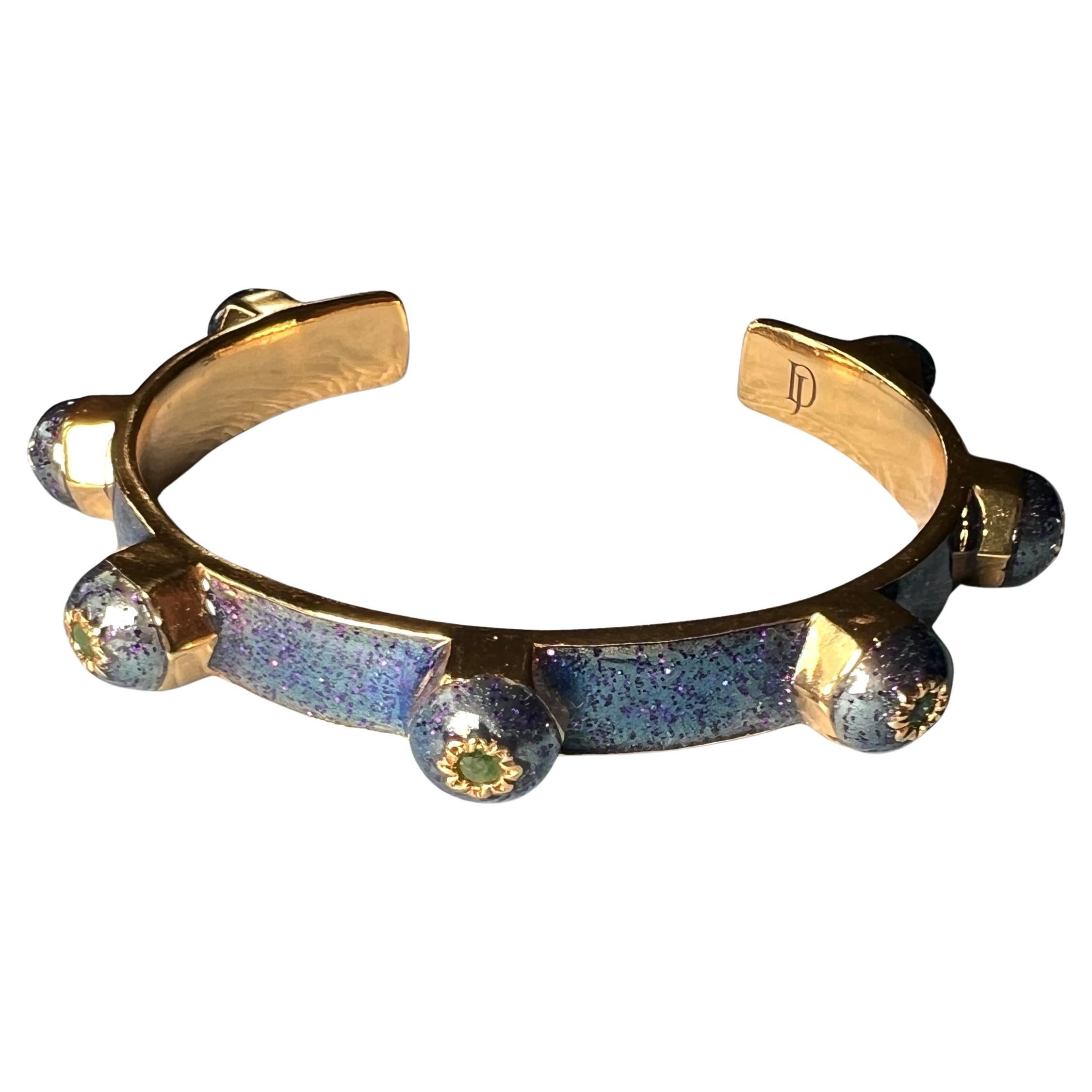 Bracciale Emerald con smalto blu glitterato