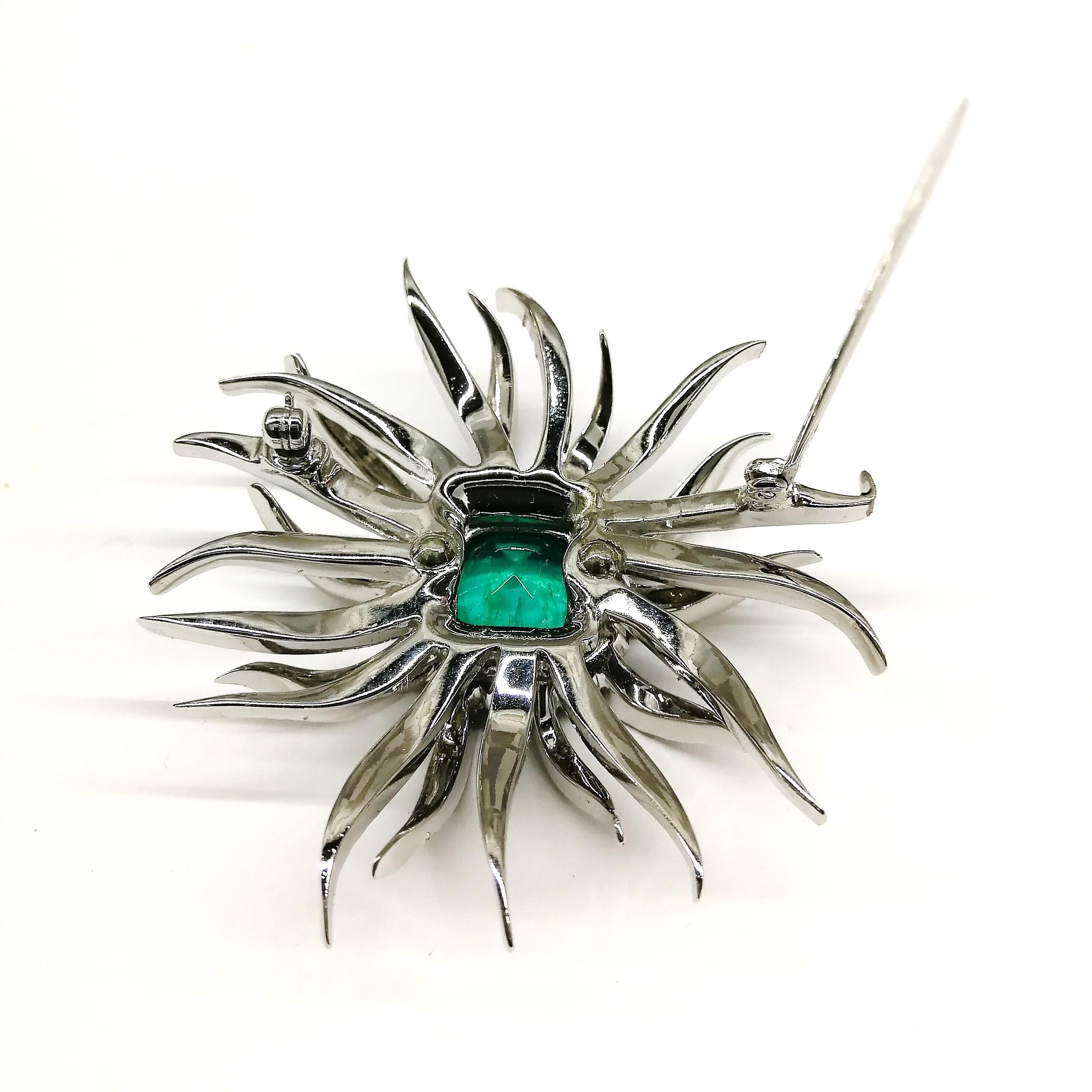 emerald brooch earing