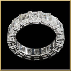Emerald Cut 1/2 Carat Each Diamond Eternity Ring in 18 Karat Gold