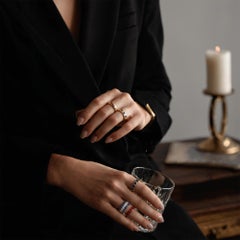 Emerald-Cut 14K (18k upon request) Yellow Gold Blue Sapphire Diamond Band Ring