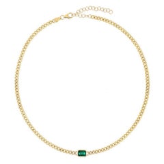 Emerald Cut 14K (or 18k upon request) Yellow Gold Chain Necklace