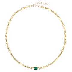 Emerald Cut 14K (or 18k upon request) Yellow Gold Chain Necklace