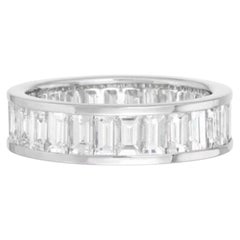 Emerald Cut 18K White Gold Eternity Ring