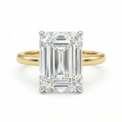 Emerald Cut 18K Yellow Gold Solitaire Diamond Ring