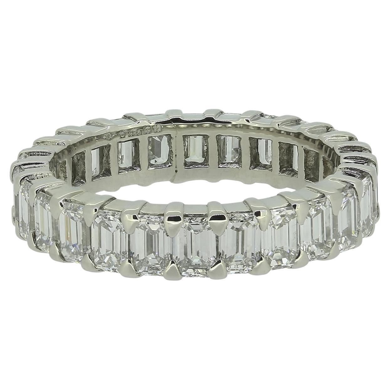 Emerald Cut 3.64 Carat Diamond Full Eternity Ring Size L (51)