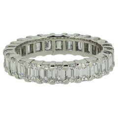 Emerald Cut 3.64 Carat Diamond Full Eternity Ring Size L (51)