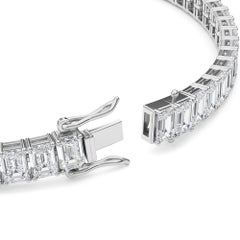 Emerald Cut 5 CT TW Natural Diamond Tennis Bracelet