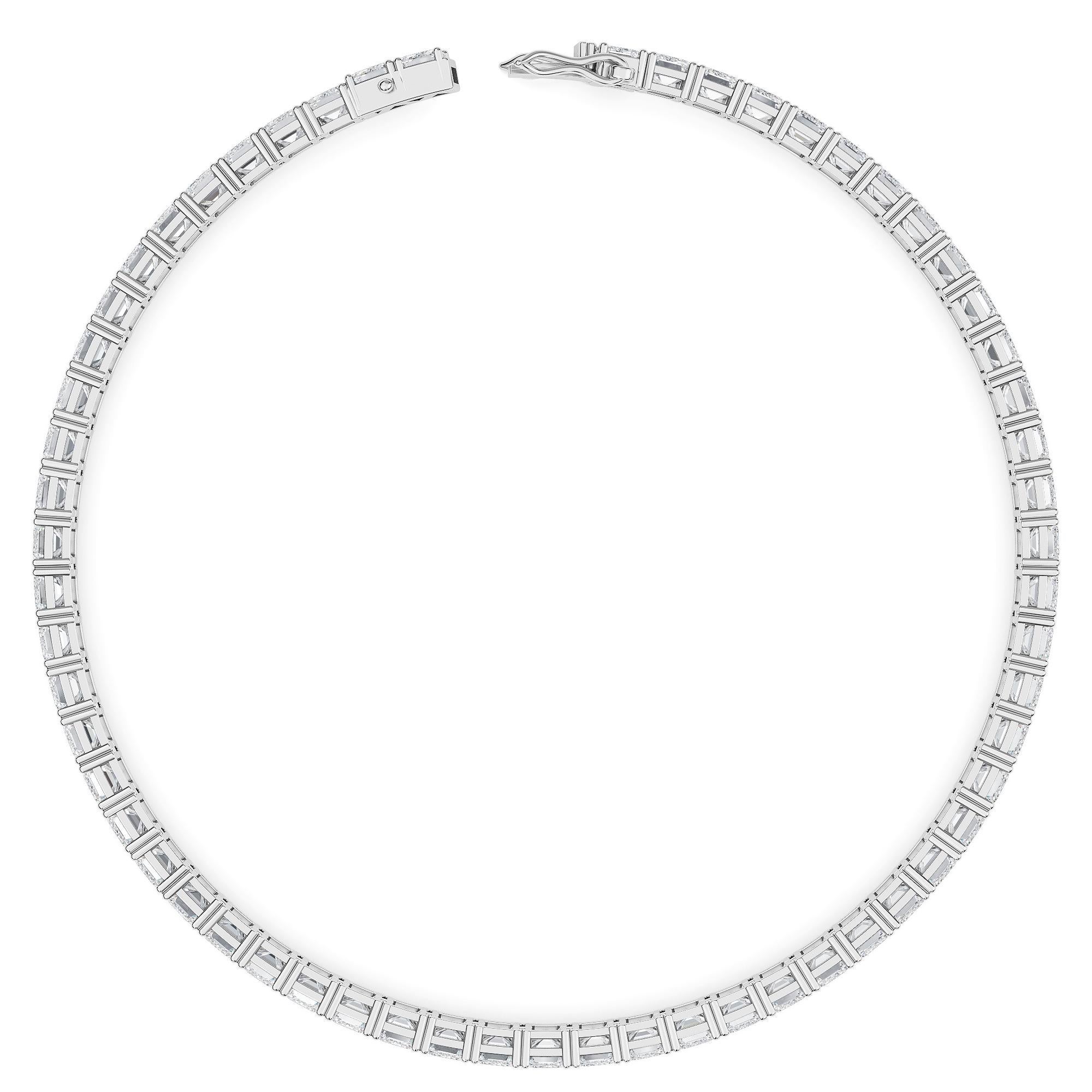 Taille émeraude Bracelet tennis en diamants naturels taille émeraude 5 CT TW en vente
