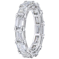 Emerald Cut 5.30 Carat Diamond East West Style Wedding Eternity Band 