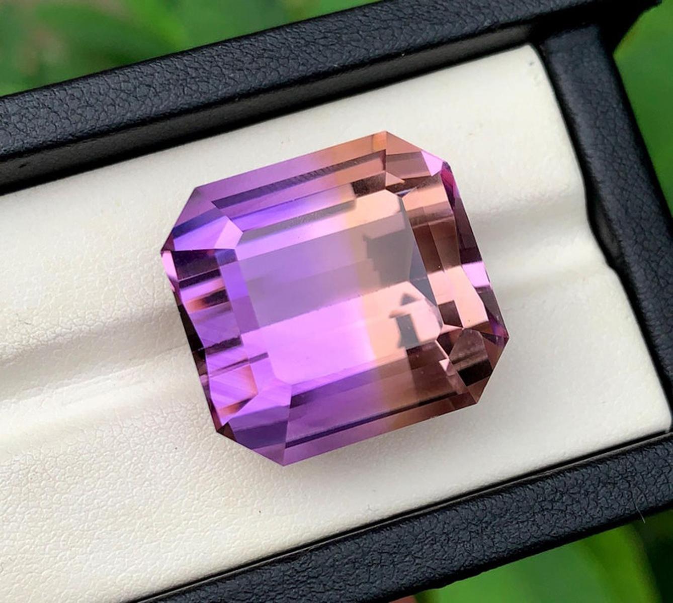 Emerald Cut Ametrine Gemstone: Natural Bolivian February Birthstone Unisexe en vente