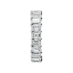 Emerald Cut Anniversary Band in Platinum 6.36 Carat
