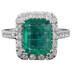 Emerald Cut Antique Engagement Ring, Vintage Diamond Wedding Ring