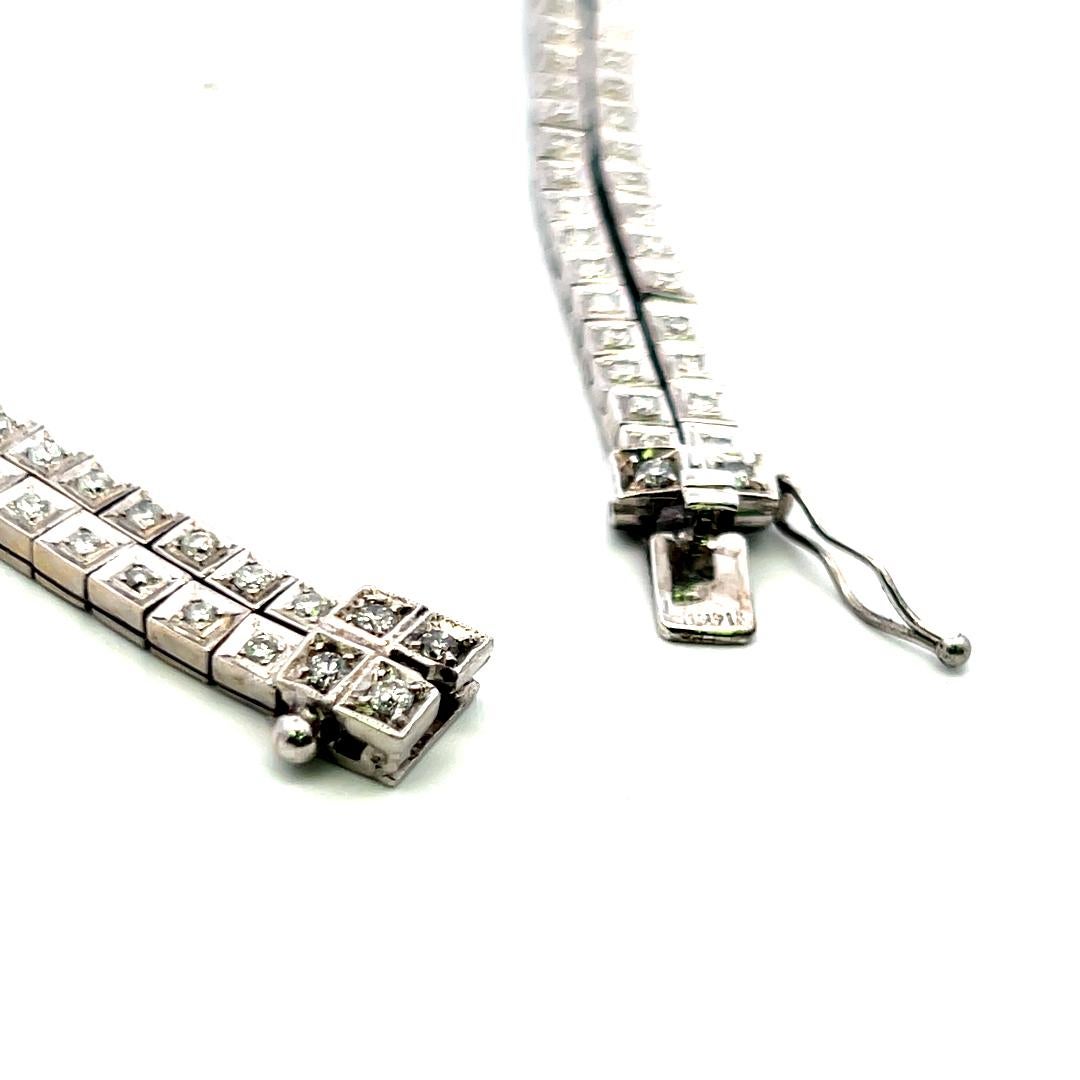 Aquamarin-Halskette mit Smaragdschliff und 6,00ct G SI Diamanten 18K Weißgold im Angebot 4