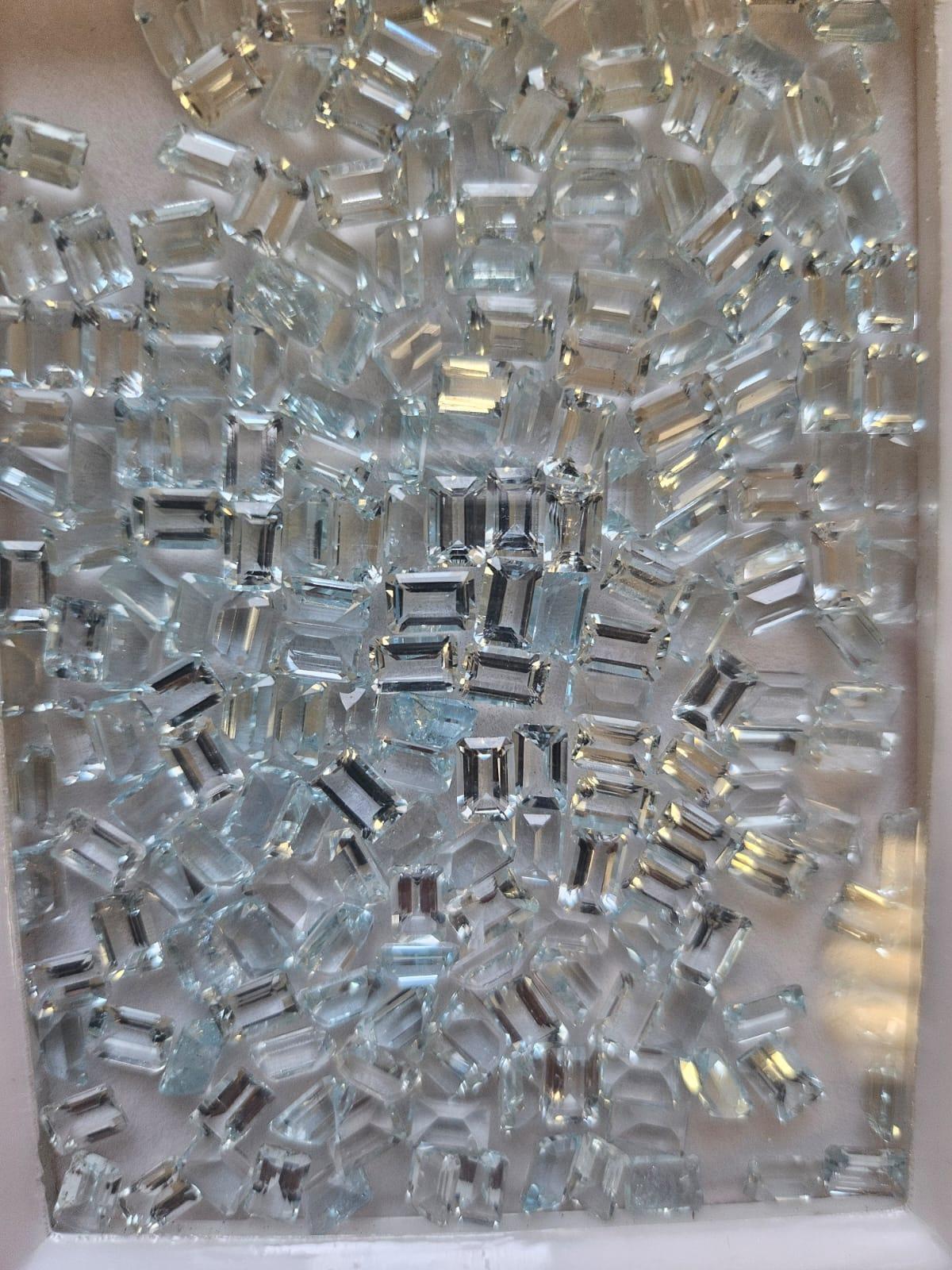 Emerald Cut Aquamarine for jewelry Making 6x4mm Octagon Shape Wholesale lot For Sale 4