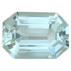 Emerald Cut Aquamarine Gemstone: 5.42 Carat March Birthstone