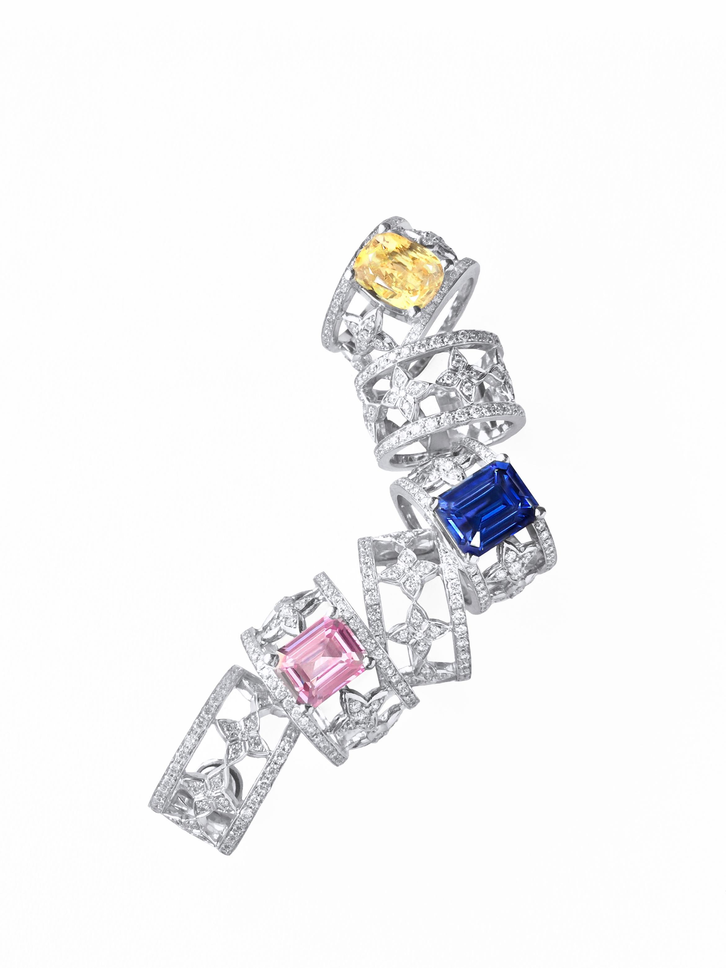 Emerald Cut Blue Sapphire and Diamond Ring in Platinum 5