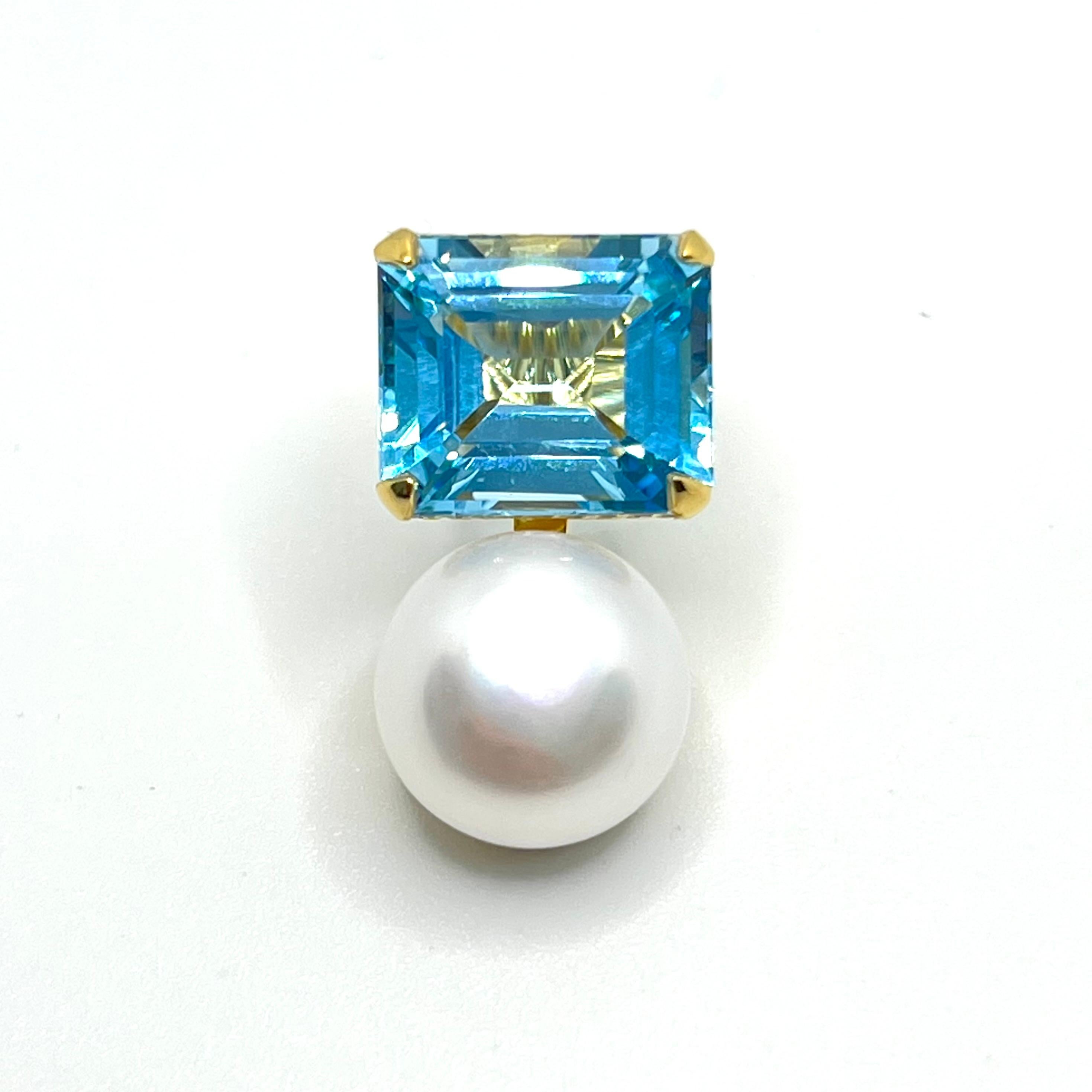 blue topaz pearl earrings