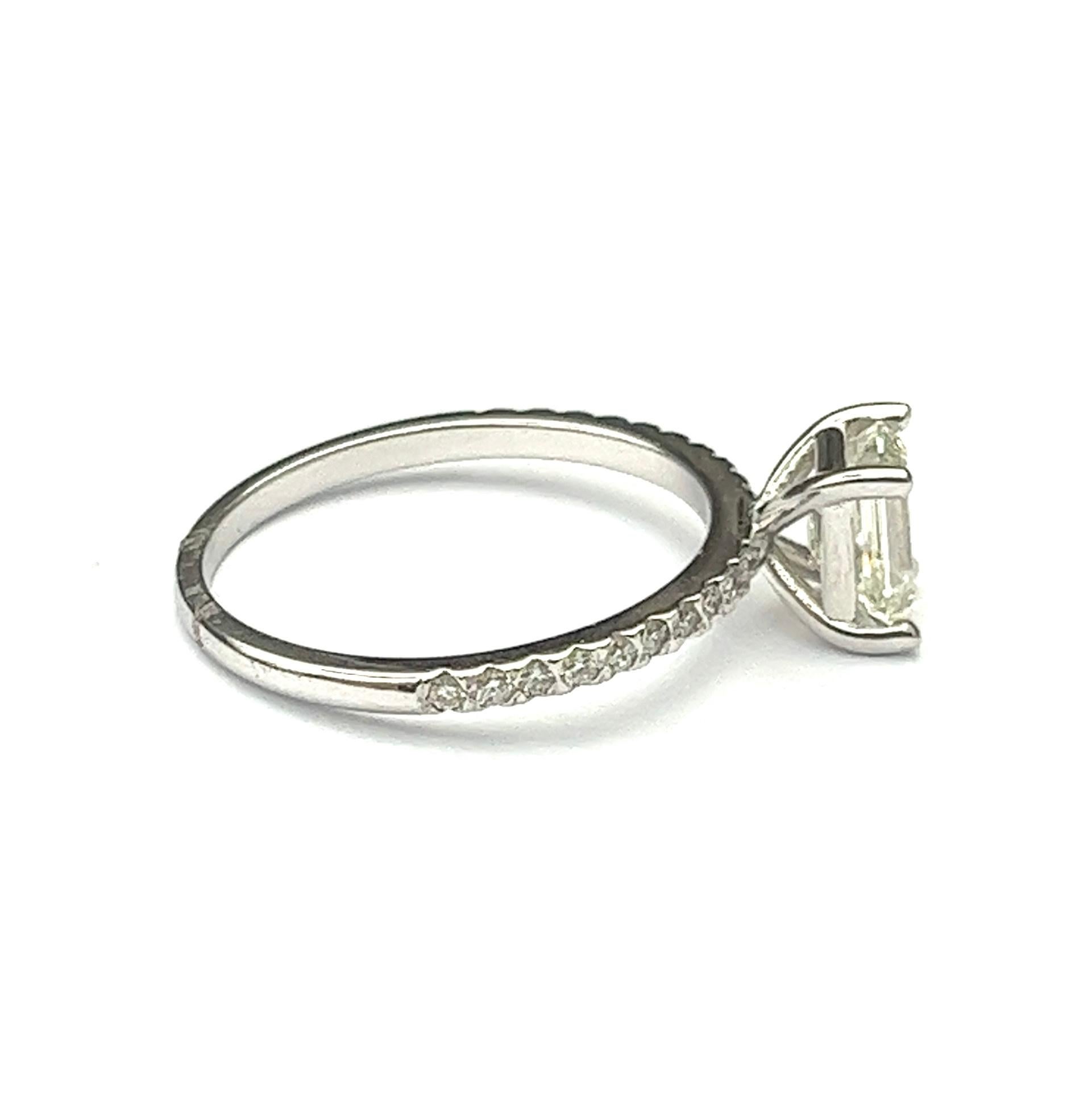 1.3 carat emerald cut diamond ring