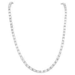 Emerald Cut Diamond 13.50 Carats Total Front Eternity Necklace