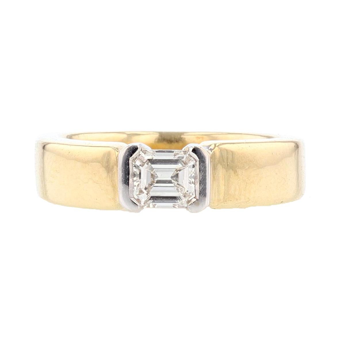 Emerald Cut Diamond 14 Karat Gold Engagement Ring