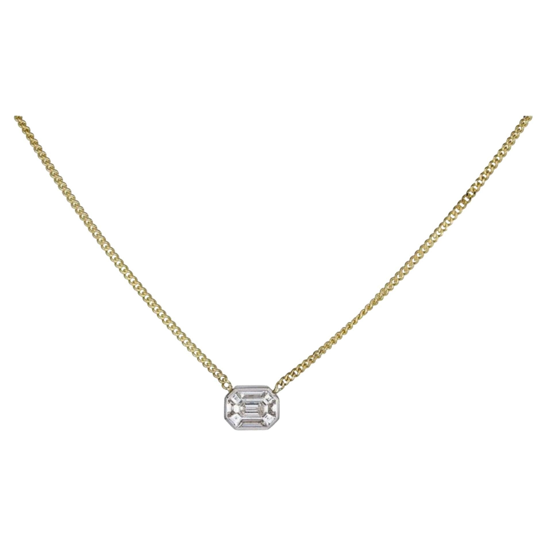 0.56ct Diamond & Multi Sapphire 14K Yellow Gold Pendant Necklace