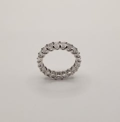 Emerald Cut Diamond 5.53cts. Eternity Ring Set in 14k White Gold