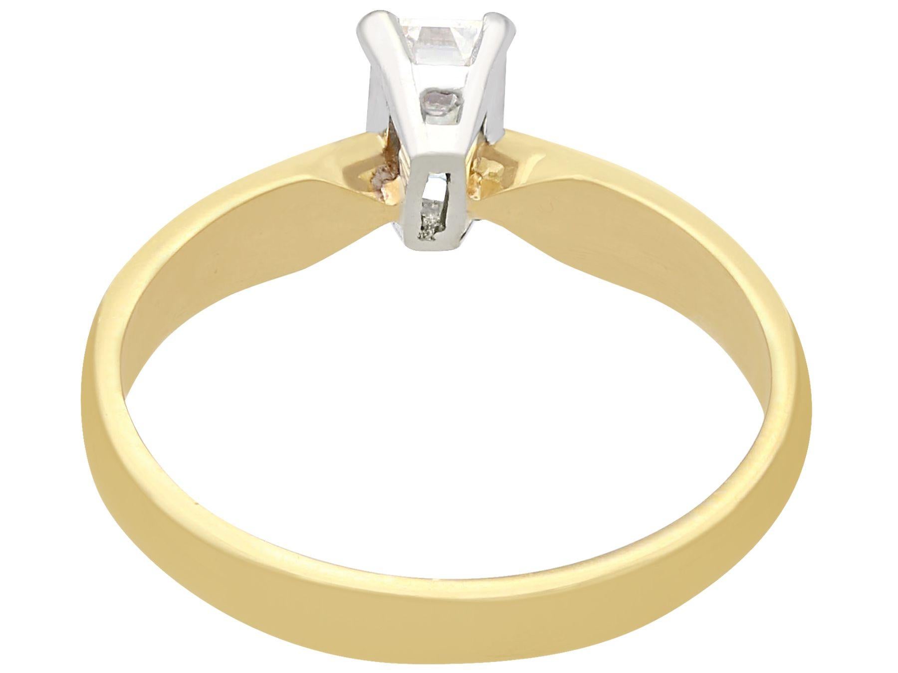 Women's Emerald Cut Diamond and Yellow Gold Solitaire Ring