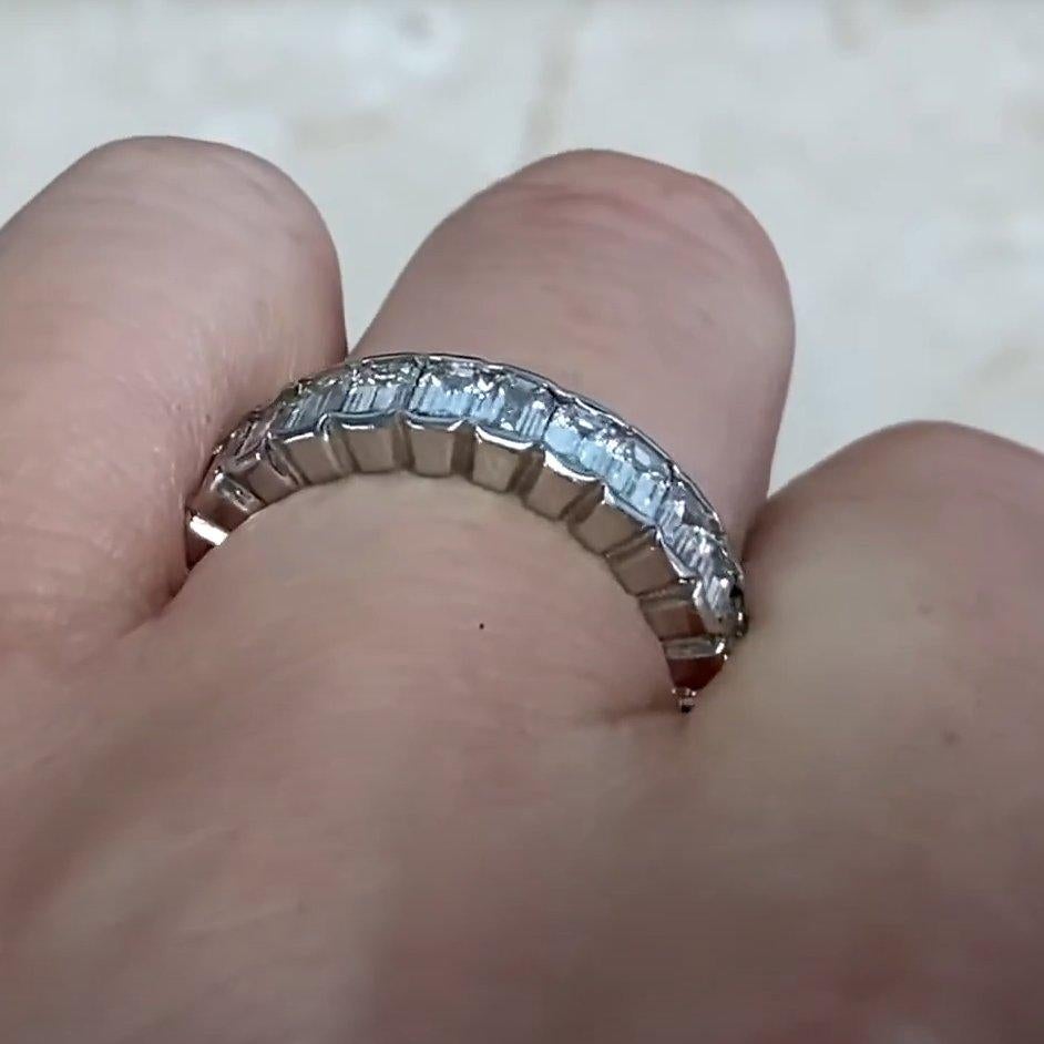 Bracelet en platine avec diamant taille émeraude (environ 3,8 carats), couleur G-H Excellent état - En vente à New York, NY