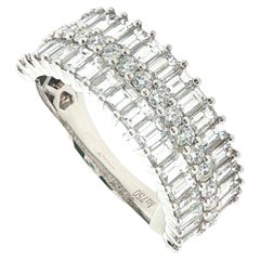 Moderner Diamantring, Smaragdschliff 2,45 ct, Art-Déco-Stil, 18 Karat Weißgold