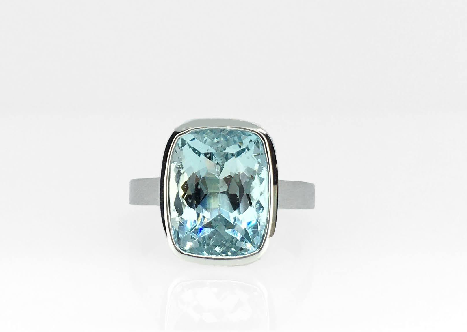 For Sale:  Emerald Cut Diamond Bezel Solitaire Ring 7