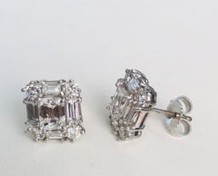 Emerald Cut Diamond Earrings