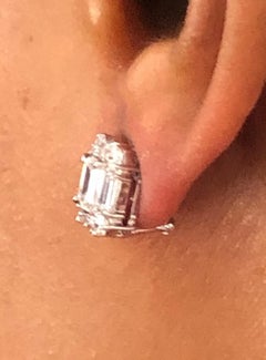 Emerald Cut Diamond Earrings