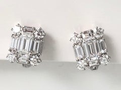 Emerald Cut Diamond Earrings