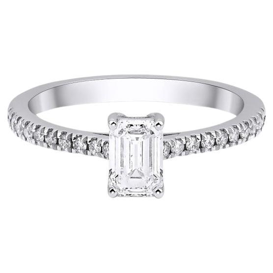 Emerald Cut Diamond Engagement 0.90ct Ring