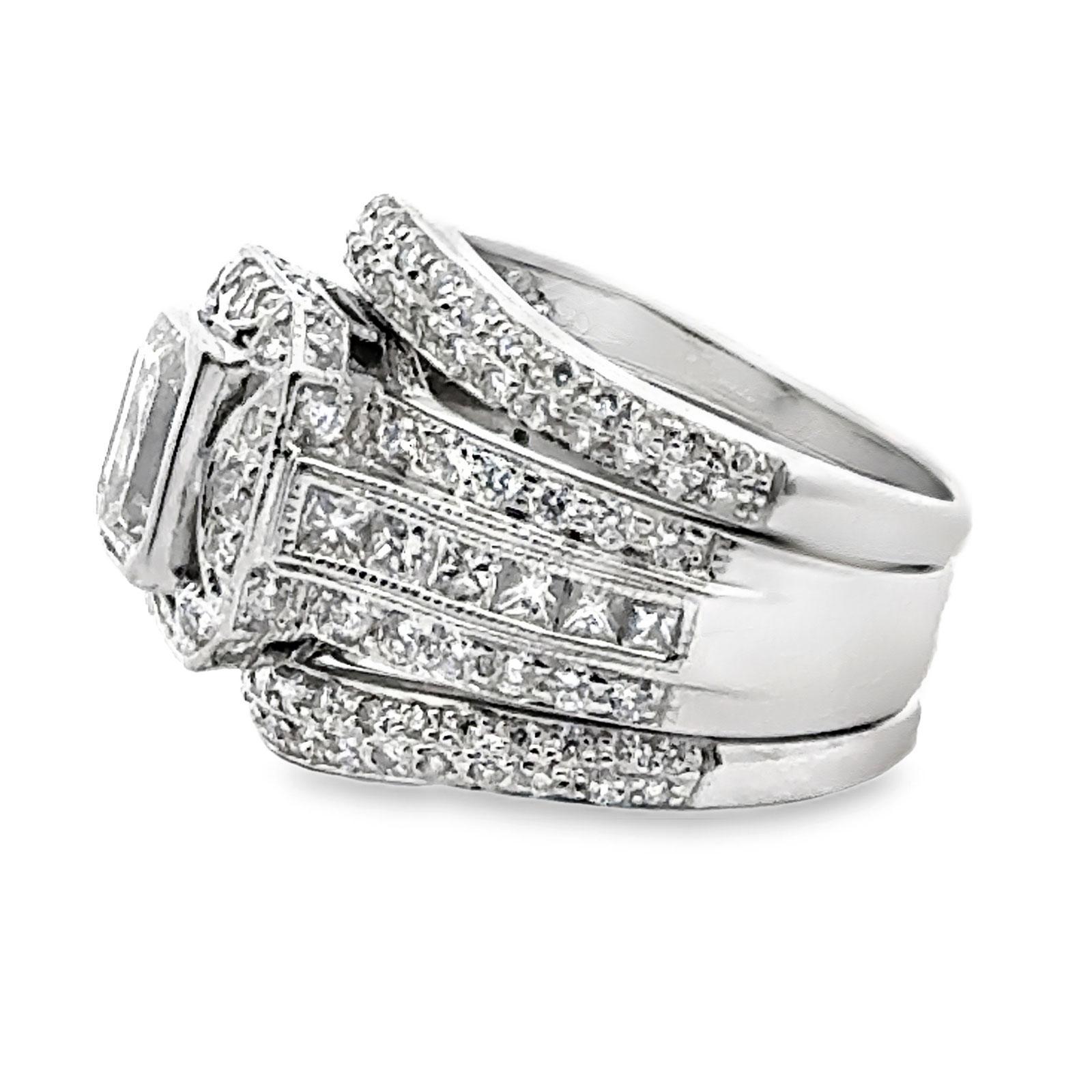 Verlobungsring mit Diamant im Smaragdschliff GIA zertifiziert I/VS2 (Moderne)