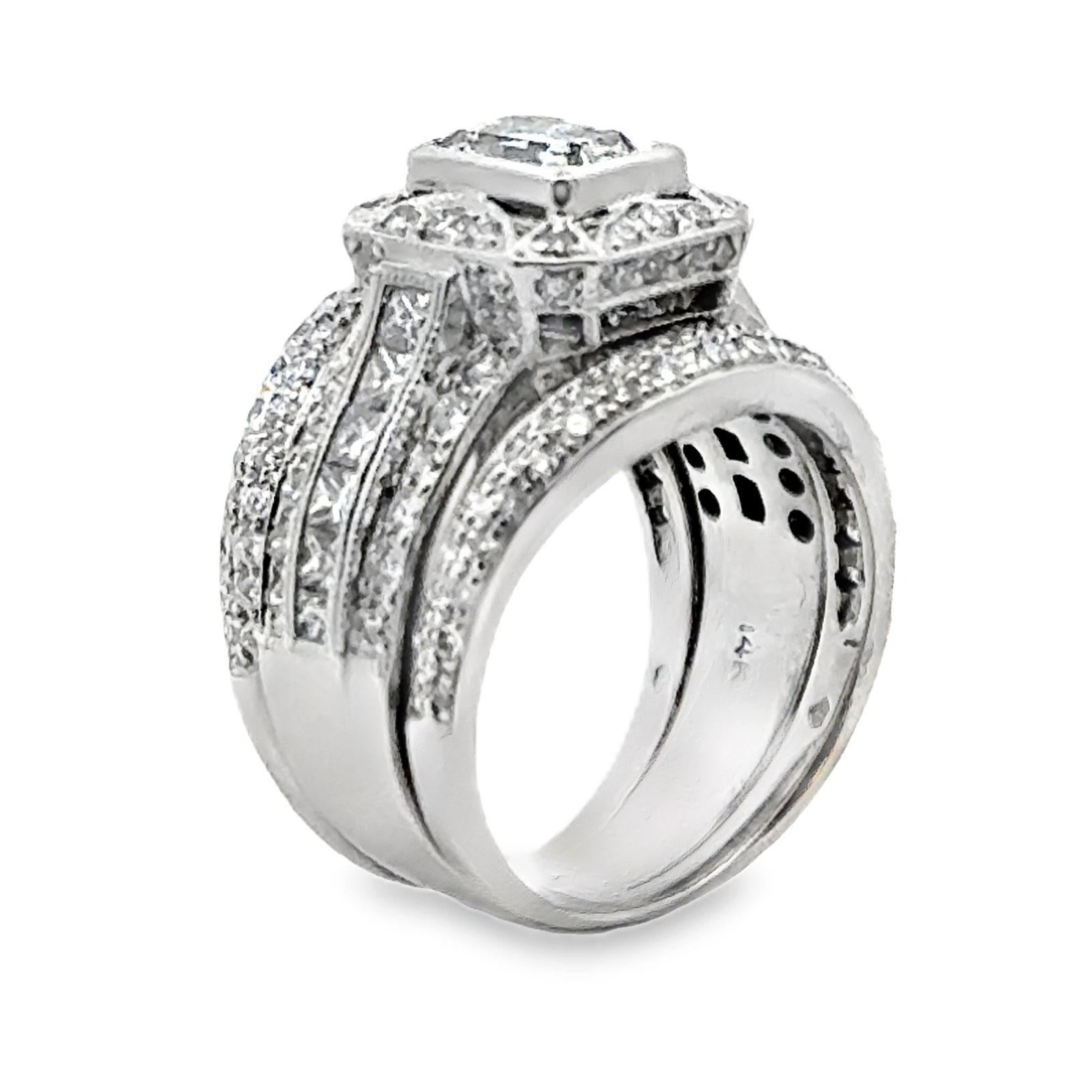 Verlobungsring mit Diamant im Smaragdschliff GIA zertifiziert I/VS2 Damen