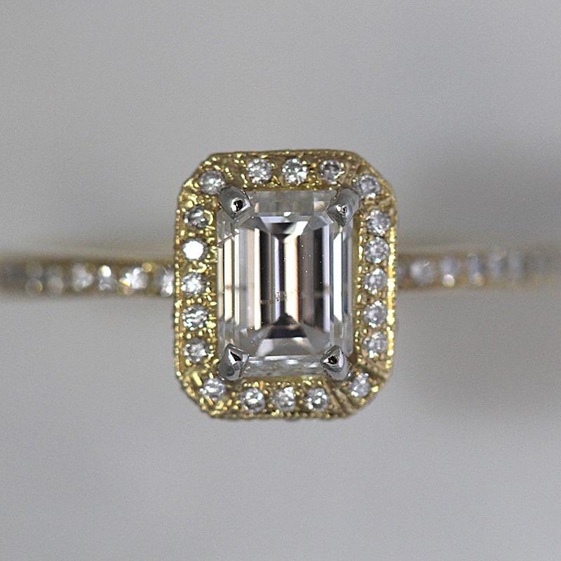 B4998003
Emerald Cut Diamond Engagement Ring, 1.44 Carats TW . Set in 18k Yellow
Ring Will be made to order from scratch to accommodate your exact finger size 
or a different stone if the budget requires it, takes approximately 3-6 business