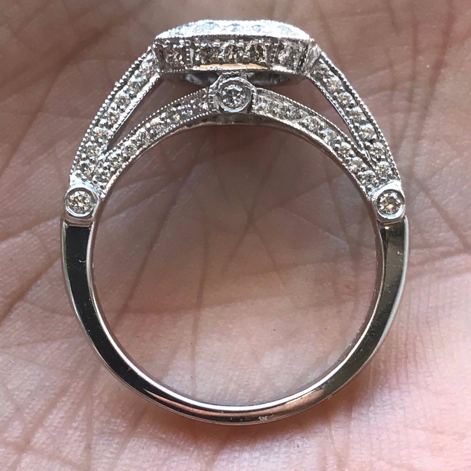 Women's or Men's Emerald Cut Diamond Engagement Ring, 1.70 Carat, H SI1 Platinum GIA For Sale