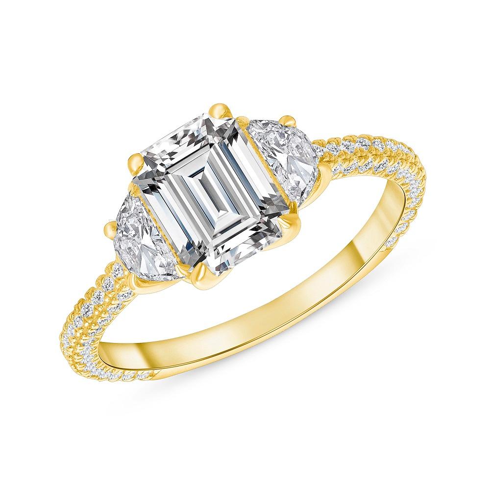 For Sale:  Emerald Cut Diamond Engagement Ring 2.25 ct. tw. ( 1 ct. Center Diamond) 2