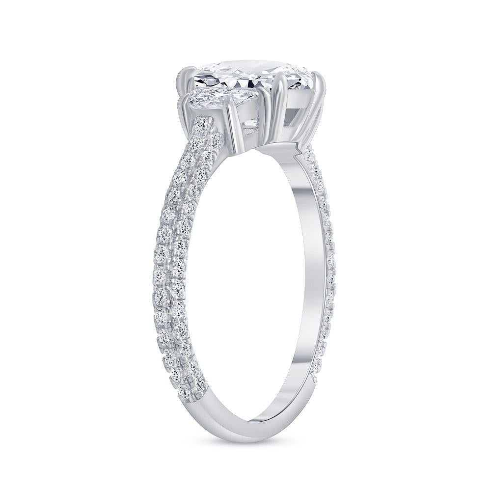 For Sale:  Emerald Cut Diamond Engagement Ring 2.25 ct. tw. ( 1 ct. Center Diamond) 3
